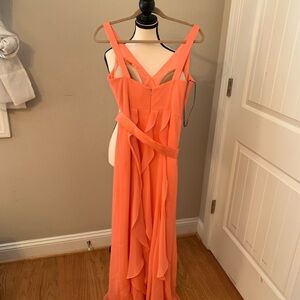 Chic Strapless Coral Dress